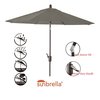 Amauri Outdoor Living 6' Round Auto Tilt Market Umbrella (Frame: Antique Bronze, Fabric: Sunbrella- Graphite) 70210-107-CS21006